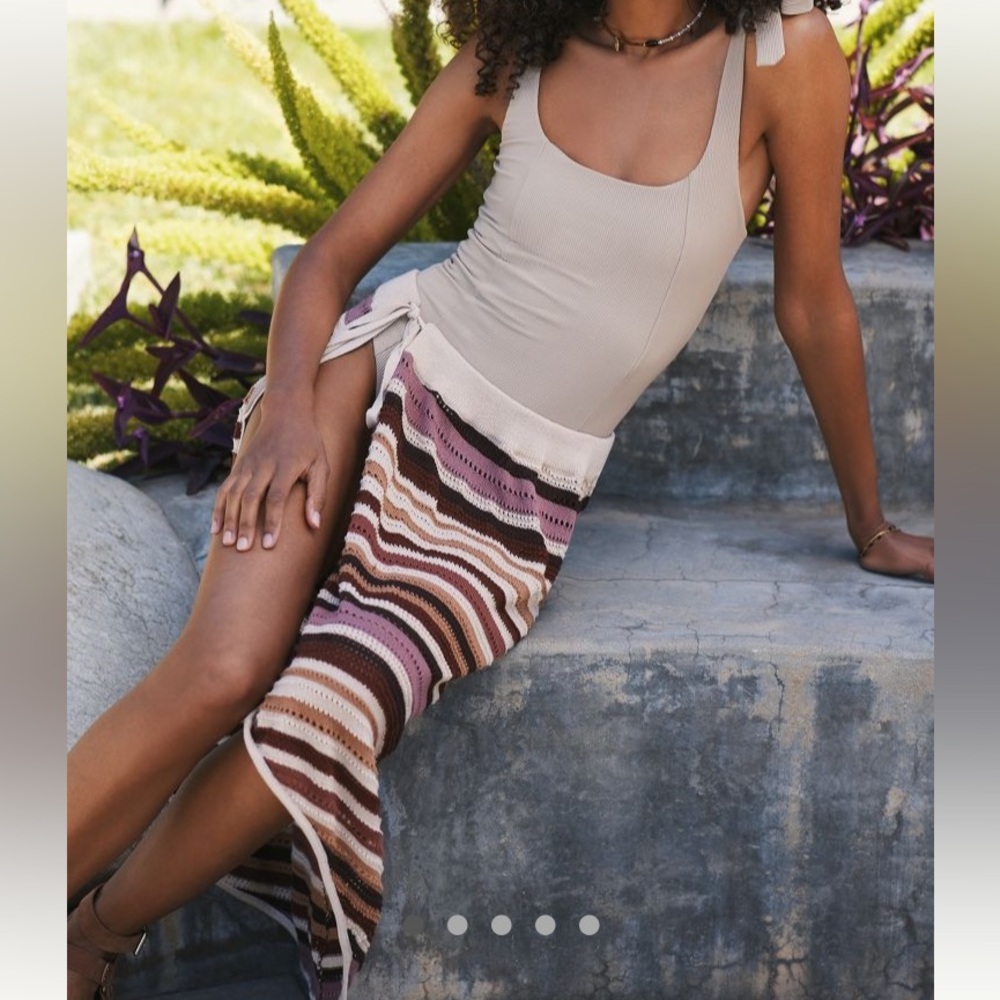 NWT Anthropologie Maeve Crochet Knit Beach Wrap/Coverup Skirt
